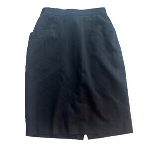 Rataella Black Wool Straight Pencil Skirt - Petites